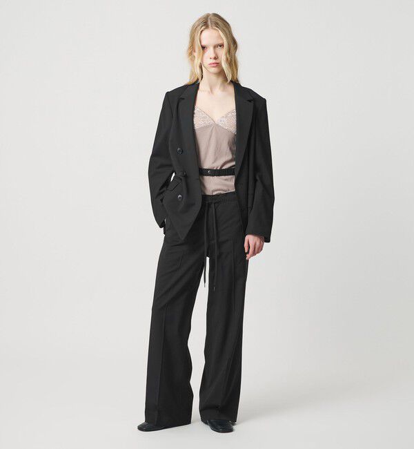 ATTISESSION「＜ATTISESSION＞ストレート トラウザー ブラック」|スラックス|