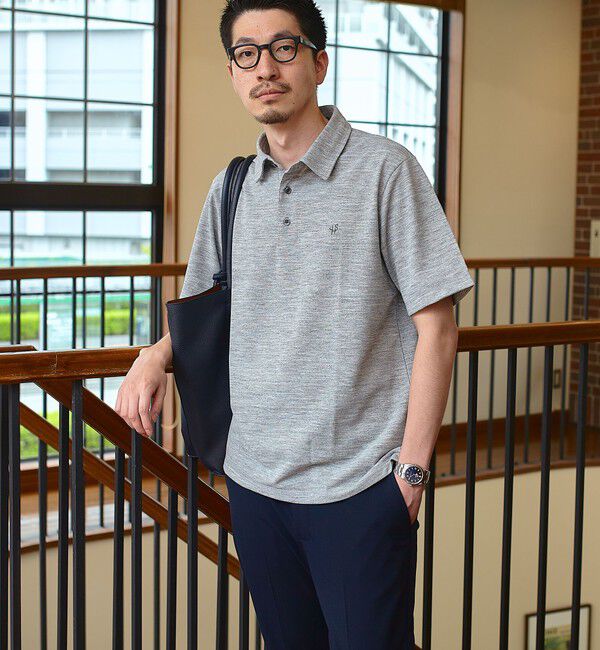 SHIPS「【WEB限定】SHIPS: 吸水速乾・UVケア Drymix（R）ワンポイントロゴ レギュラーカラー ポロシャツ」|ポロシャツ|