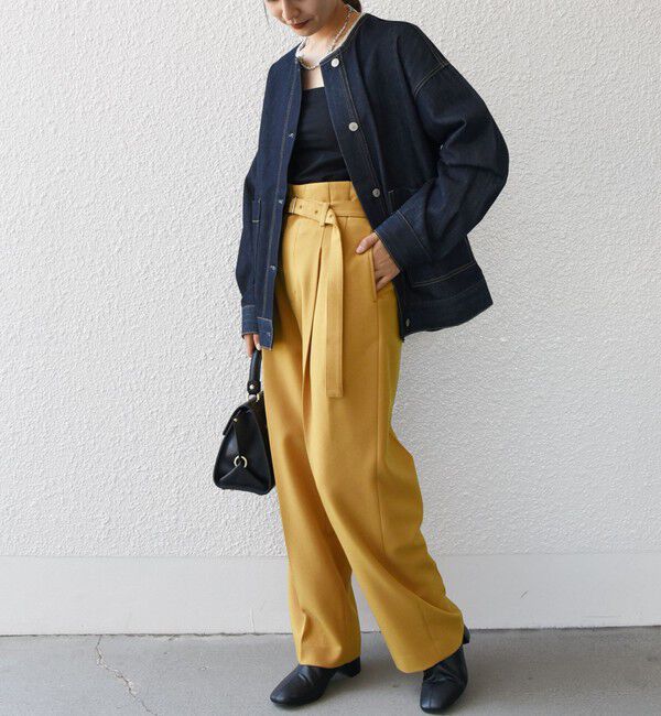 SHIPS any「SHIPS any:〈洗濯機可能〉ハイウエスト センタープレス ロング パンツ」|その他|