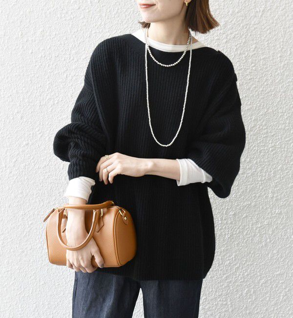 SHIPS any「SHIPS any: AQUA カシミヤ ミックス ボートネック ニット プルオーバー」|ニット・セーター|