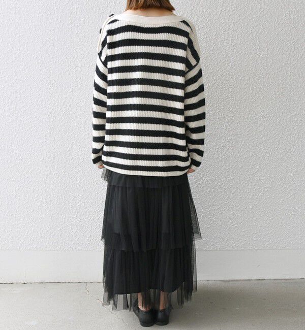 SHIPS any「SHIPS any: AQUA カシミヤ ミックス ボートネック ニット プルオーバー」|ニット・セーター|