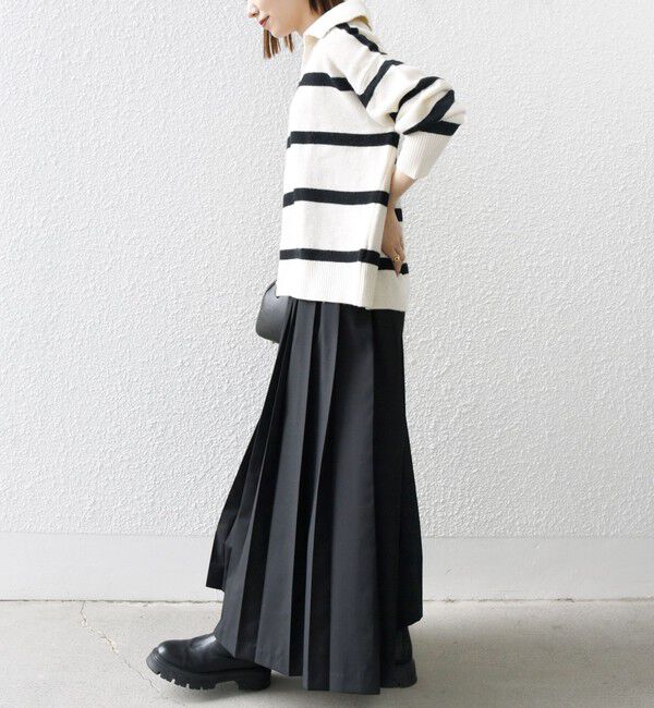 SHIPS any「SHIPS any: ウーステッド ワイド プリーツ マキシ スカート 2」|スカート|