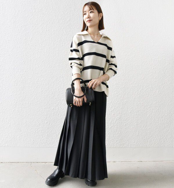 SHIPS any「SHIPS any: ウーステッド ワイド プリーツ マキシ スカート 2」|スカート|