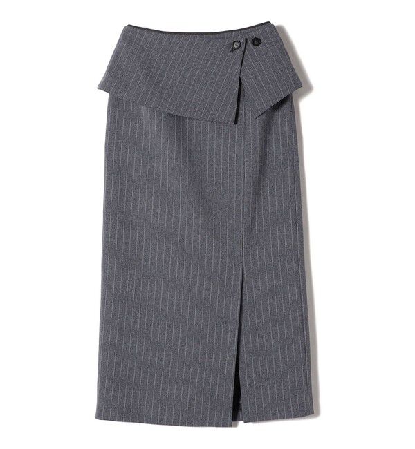 SHIPS for women「〈手洗い可能〉ベルト付 ストライプ タイト スカート 24SS ◇」|タイト|