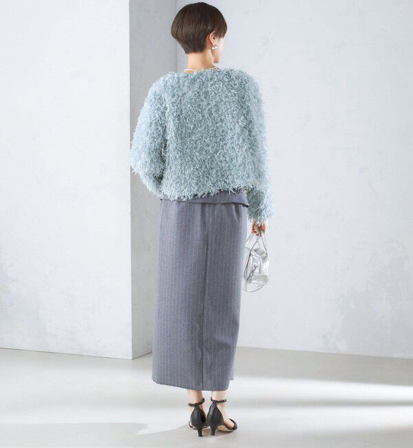 SHIPS for women「〈手洗い可能〉ベルト付 ストライプ タイト スカート 24SS ◇」|タイト|