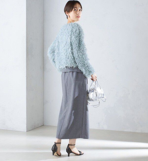 SHIPS for women「〈手洗い可能〉ベルト付 ストライプ タイト スカート 24SS ◇」|タイト|