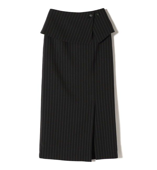 SHIPS for women「〈手洗い可能〉ベルト付 ストライプ タイト スカート 24SS ◇」|タイト|