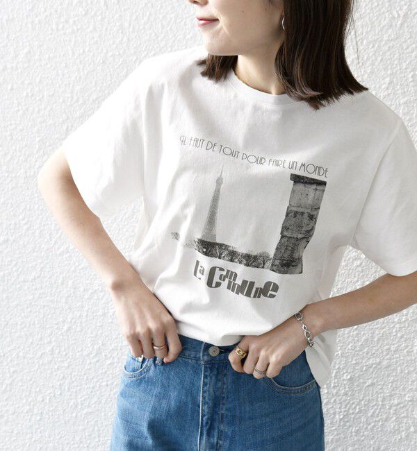 SHIPS any「La Hutte:〈洗濯機可能〉デザイン ロゴ  プリント TEE」|Tシャツ・カットソー|