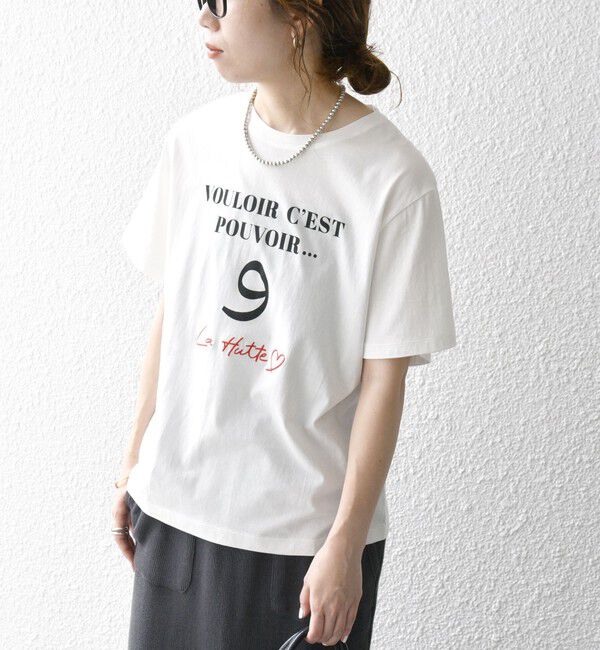 SHIPS any「La Hutte:〈洗濯機可能〉デザイン ロゴ  プリント TEE」|Tシャツ・カットソー|