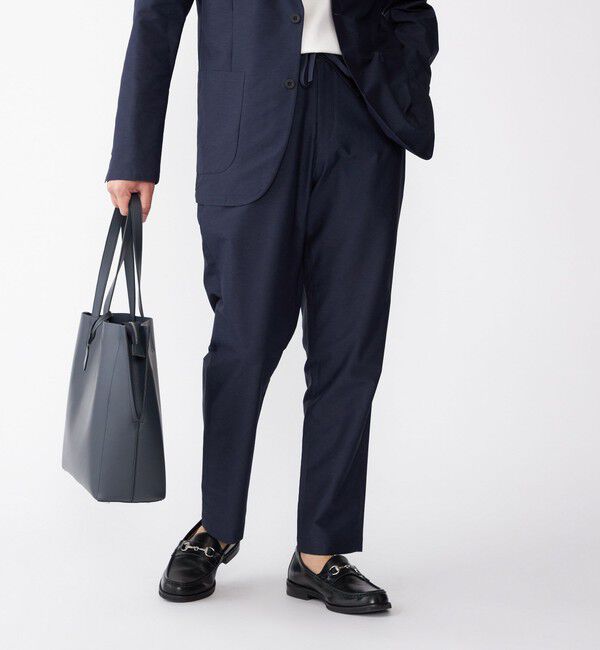 SHIPS「SHIPS:〈手洗い可能/セットアップ対応〉スーパーライト イージーパンツ」|スラックス|ネイビー