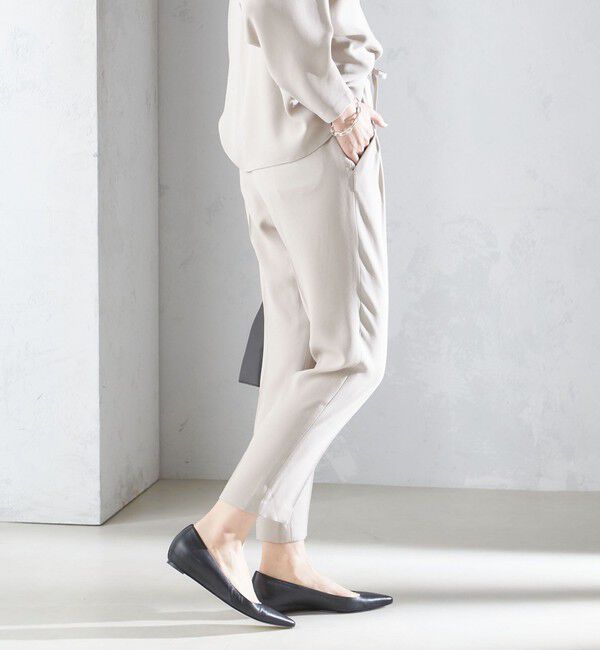 SHIPS for women「〈接触冷感 / 手洗い可能〉アセテート混 バックサテン テーパード パンツ」|その他|