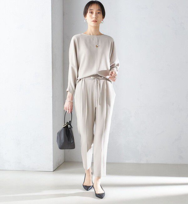 SHIPS for women「〈接触冷感 / 手洗い可能〉アセテート混 バックサテン テーパード パンツ」|その他|