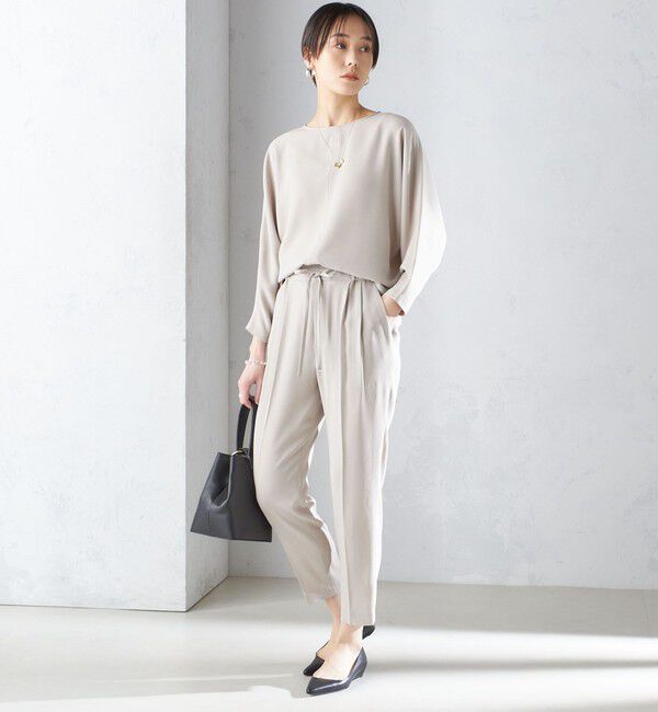 SHIPS for women「〈接触冷感 / 手洗い可能〉アセテート混 バックサテン テーパード パンツ」|その他|