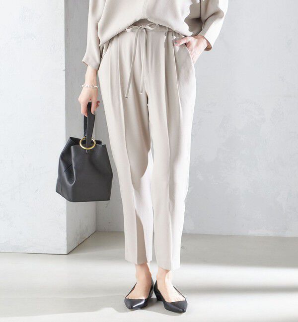 SHIPS for women「〈接触冷感 / 手洗い可能〉アセテート混 バックサテン テーパード パンツ」|その他|