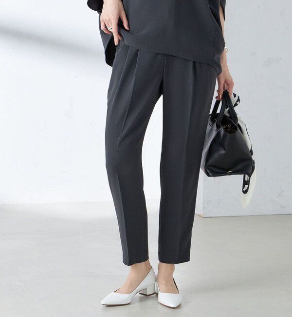 SHIPS for women「〈接触冷感 / 手洗い可能〉アセテート混 バックサテン テーパード パンツ」|その他|