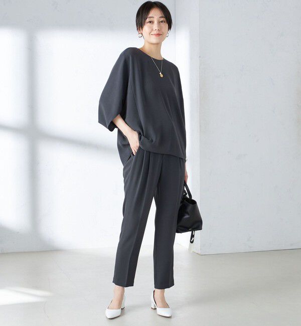 SHIPS for women「〈接触冷感 / 手洗い可能〉アセテート混 バックサテン テーパード パンツ」|その他|