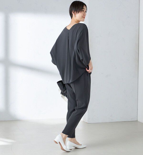 SHIPS for women「〈接触冷感 / 手洗い可能〉アセテート混 バックサテン テーパード パンツ」|その他|