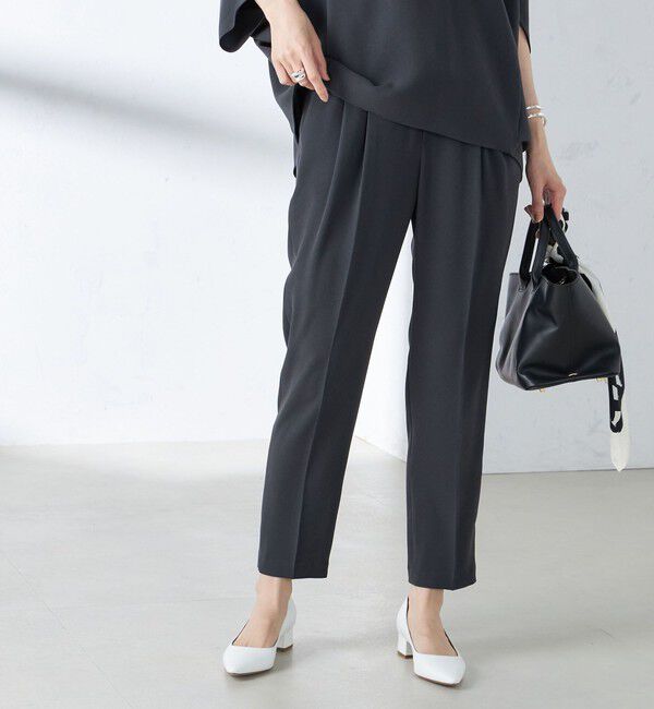SHIPS for women「〈接触冷感 / 手洗い可能〉アセテート混 バックサテン テーパード パンツ」|その他|