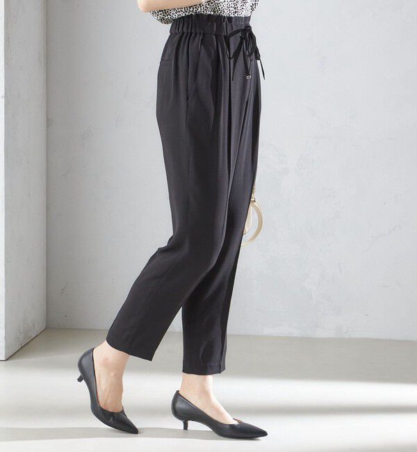 SHIPS for women「〈接触冷感 / 手洗い可能〉アセテート混 バックサテン テーパード パンツ」|その他|