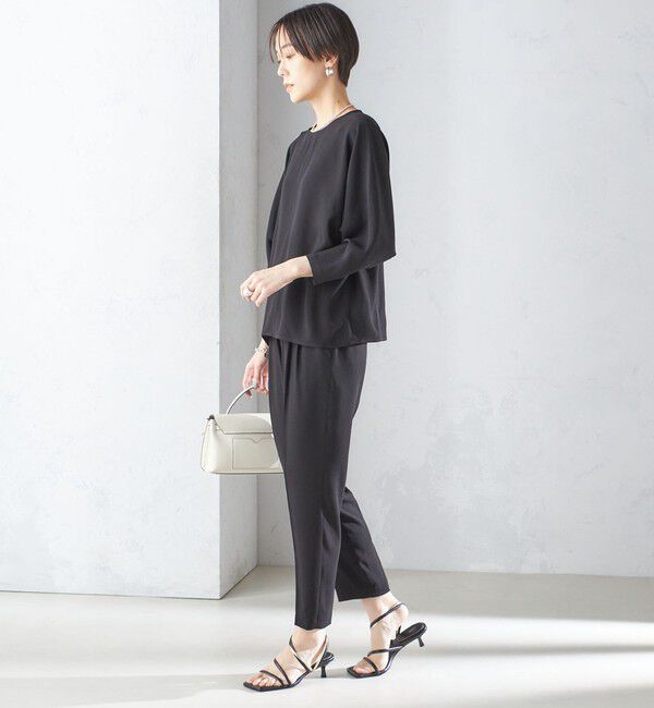 SHIPS for women「〈接触冷感 / 手洗い可能〉アセテート混 バックサテン テーパード パンツ」|その他|