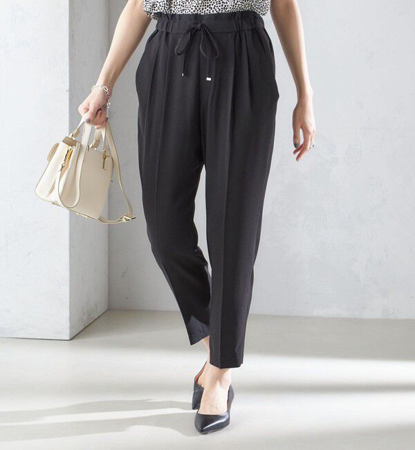 SHIPS for women「〈接触冷感 / 手洗い可能〉アセテート混 バックサテン テーパード パンツ」|その他|