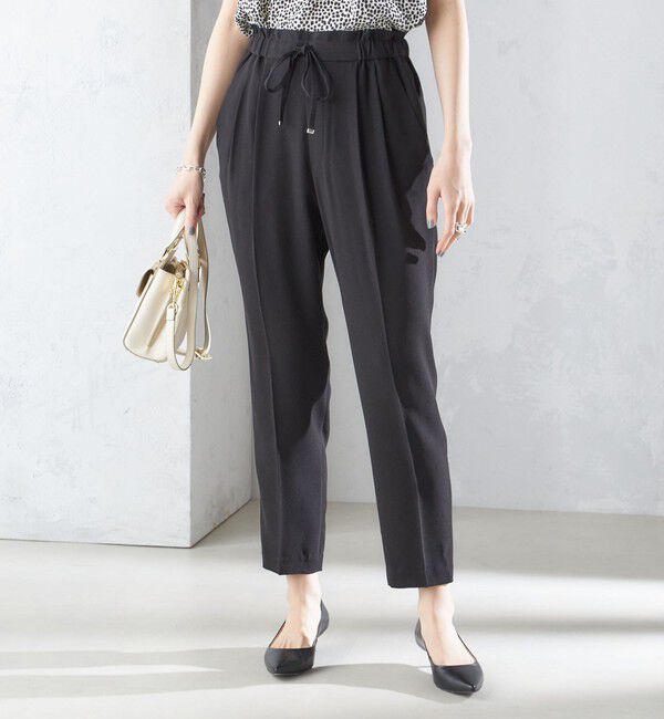 SHIPS for women「〈接触冷感 / 手洗い可能〉アセテート混 バックサテン テーパード パンツ」|その他|