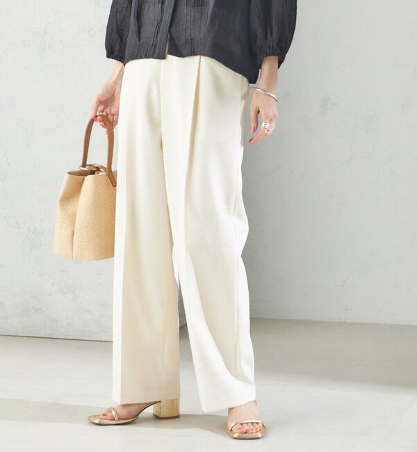 SHIPS for women「〈手洗い可能〉ツイル ストレート パンツ（セットアップ対応）」|その他|オフホワイト