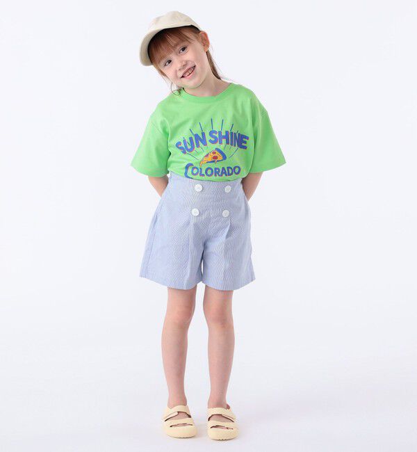 SHIPS KIDS「SHIPS KIDS:100～130cm /〈接触冷感/吸水速乾〉ピザ モチーフ 半袖 TEE」|Tシャツ・カットソー|
