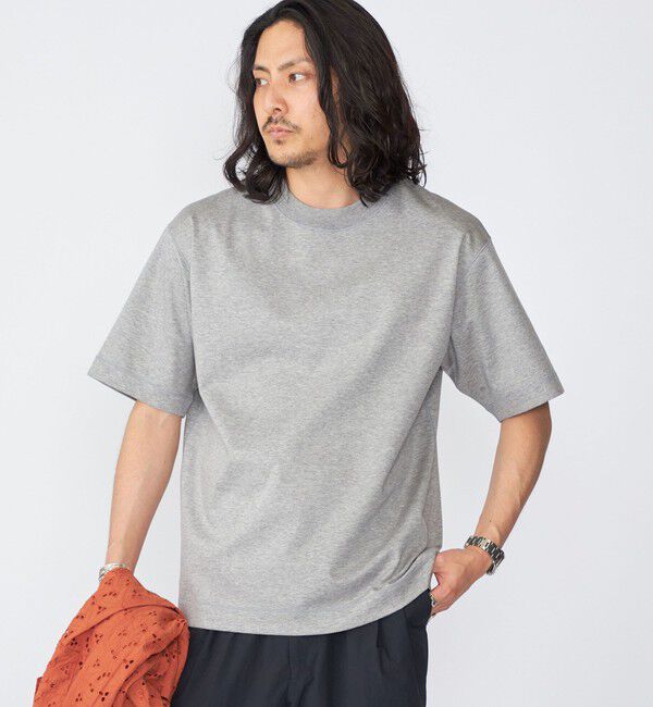 SHIPS「SHIPS: ハイゲージ クルーネック ポンチ Tシャツ」|Tシャツ・カットソー|グレー
