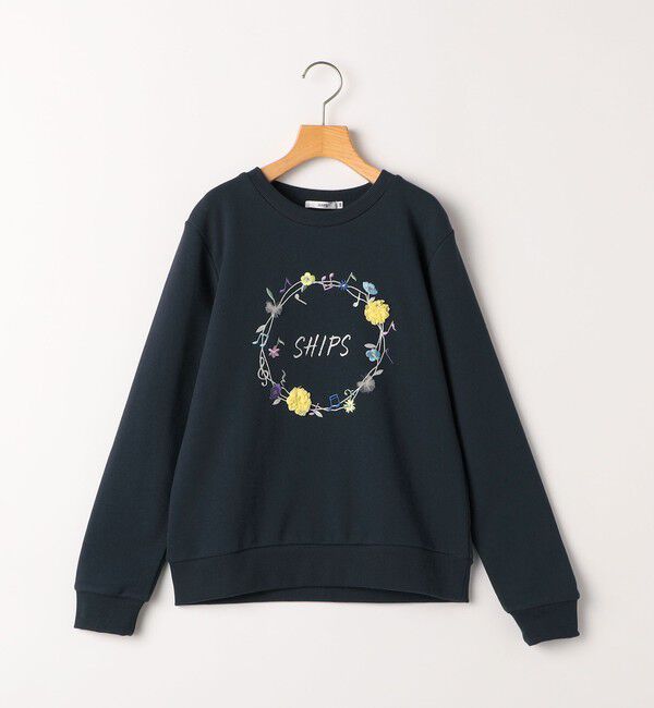 SHIPS KIDS「SHIPS KIDS:140～150cm / ミュージック フラワー スウェット」|スウェット・ジャージ|ネイビー