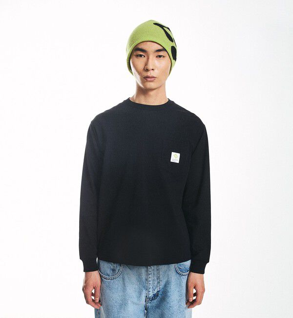 SHIPS「City Ambient Products: スクエアロゴ ポケット ロングスリーブ Tシャツ」|Tシャツ・カットソー|