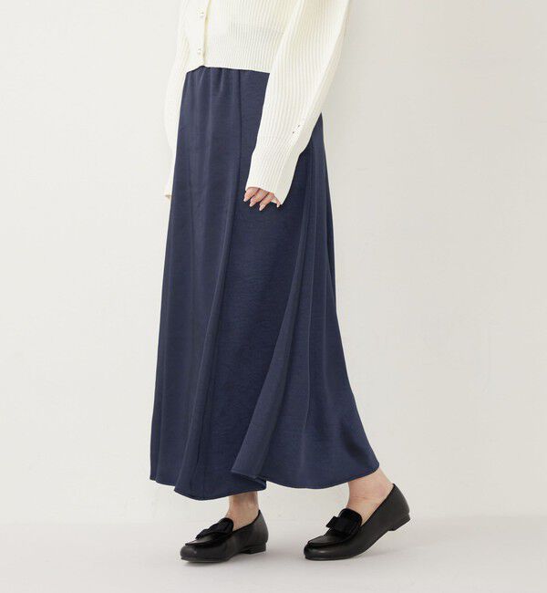 SHIPS Colors 「SHIPS Colors:〈手洗い可能〉サテン マーメイド スカート」|スカート|ネイビー