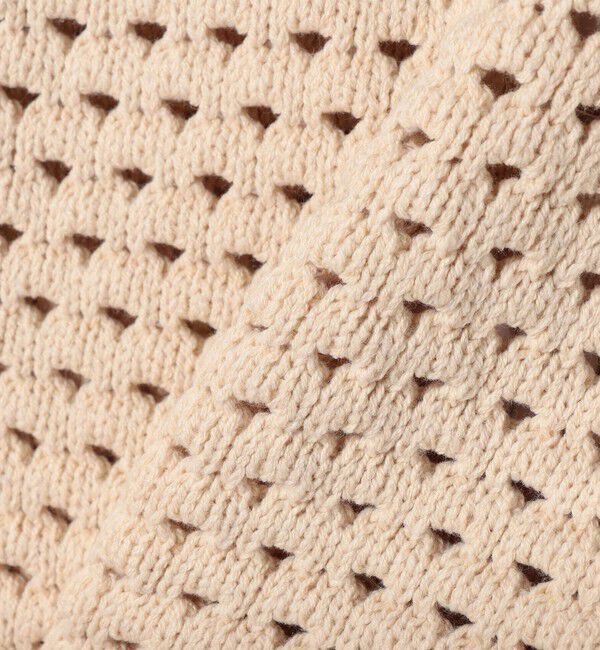 SHIPS Colors 「SHIPS Colors:〈手洗い可能〉柄編み ノーカラー ニット ジャケット」|カーディガン|