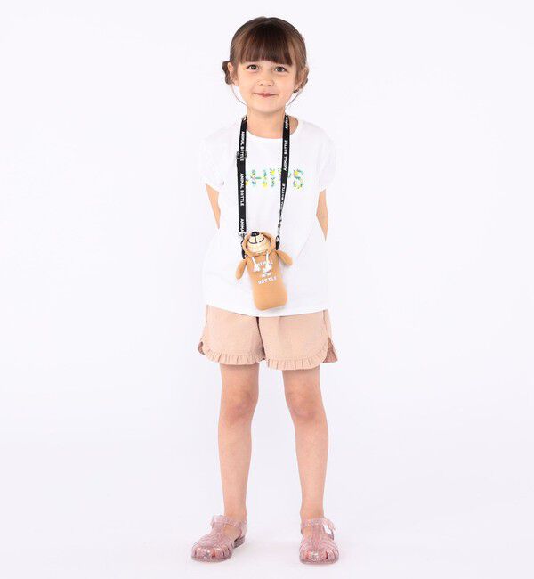 SHIPS KIDS「SHIPS KIDS:100～130cm / ガーリー 刺繍 ロゴ Tシャツ」|Tシャツ・カットソー|