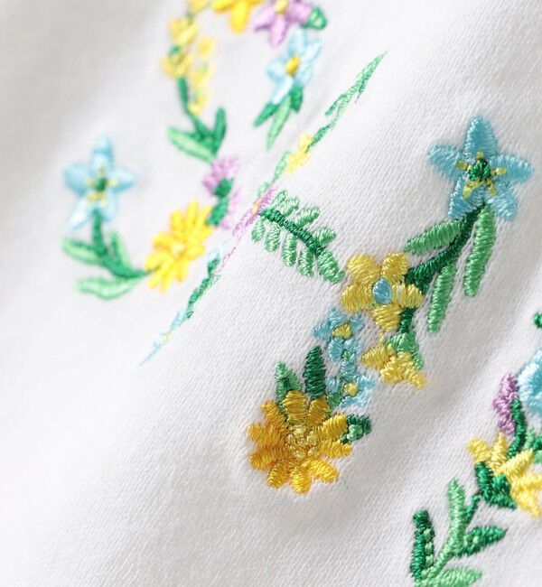 SHIPS KIDS「SHIPS KIDS:100～130cm / ガーリー 刺繍 ロゴ Tシャツ」|Tシャツ・カットソー|