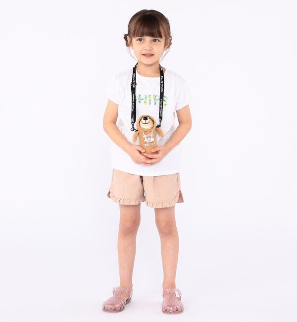 SHIPS KIDS「SHIPS KIDS:100～130cm / ガーリー 刺繍 ロゴ Tシャツ」|Tシャツ・カットソー|