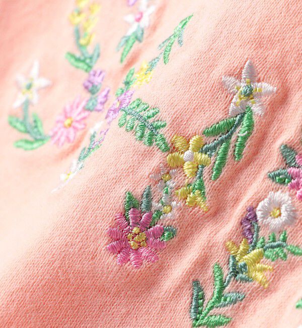 SHIPS KIDS「SHIPS KIDS:100～130cm / ガーリー 刺繍 ロゴ Tシャツ」|Tシャツ・カットソー|