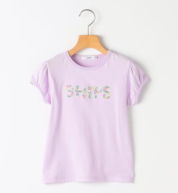 SHIPS KIDS「SHIPS KIDS:100～130cm / ガーリー 刺繍 ロゴ Tシャツ」|Tシャツ・カットソー|