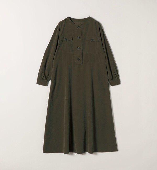 SHIPS any「SHIPS any:〈洗濯機可能〉ピーチスキン クルーネック ポケット フレア ワンピース」|ワンピース|