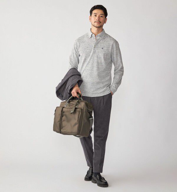 SHIPS「【WEB限定】SHIPS: リネンミックス カラーネップ ボタンダウン ロングスリーブ ポロシャツ」|ポロシャツ|