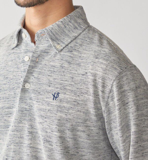 SHIPS「【WEB限定】SHIPS: リネンミックス カラーネップ ボタンダウン ロングスリーブ ポロシャツ」|ポロシャツ|