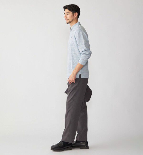 SHIPS「【WEB限定】SHIPS: リネンミックス カラーネップ ボタンダウン ロングスリーブ ポロシャツ」|ポロシャツ|