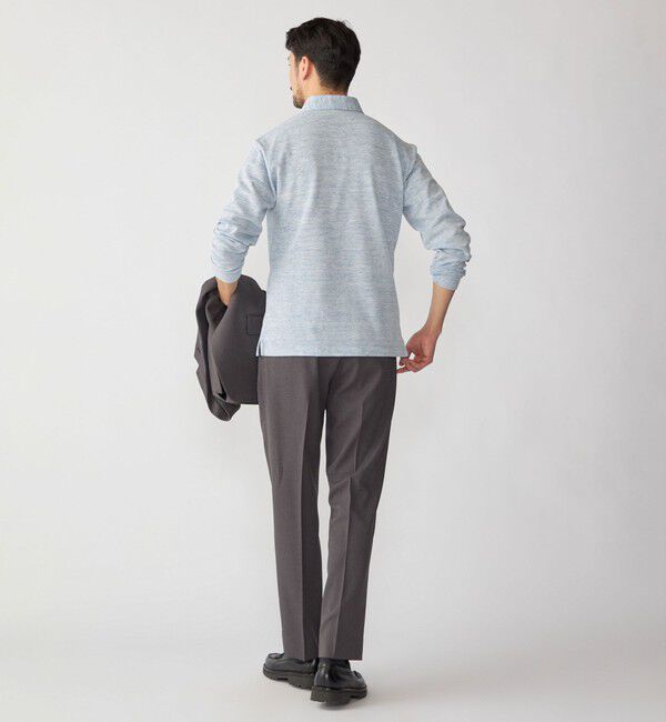 SHIPS「【WEB限定】SHIPS: リネンミックス カラーネップ ボタンダウン ロングスリーブ ポロシャツ」|ポロシャツ|