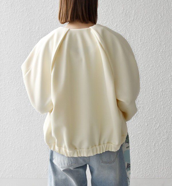 SHIPS any「SHIPS any:〈洗濯機可能〉ジャージー ギャザー コンパクト ブルゾン」|ブルゾン・スタジャン|