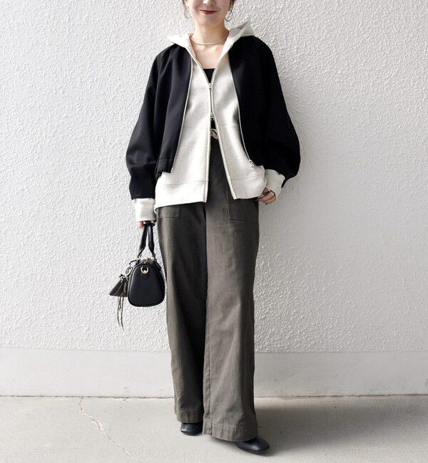 SHIPS any「SHIPS any:〈洗濯機可能〉ジャージー ギャザー コンパクト ブルゾン」|ブルゾン・スタジャン|