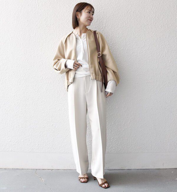 SHIPS any「SHIPS any:〈洗濯機可能〉ジャージー ギャザー コンパクト ブルゾン」|ブルゾン・スタジャン|