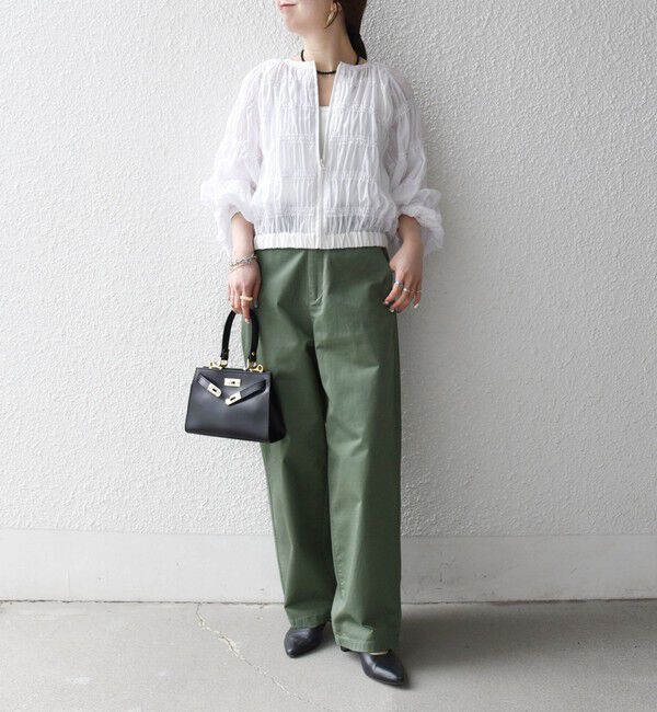 SHIPS any「《予約》SHIPS any:〈洗濯機可能〉シアー ギャザー フリル ブルゾン」|ブルゾン・スタジャン|