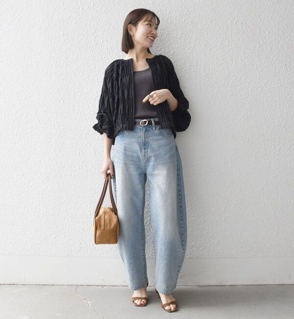 SHIPS any「《予約》SHIPS any:〈洗濯機可能〉シアー ギャザー フリル ブルゾン」|ブルゾン・スタジャン|