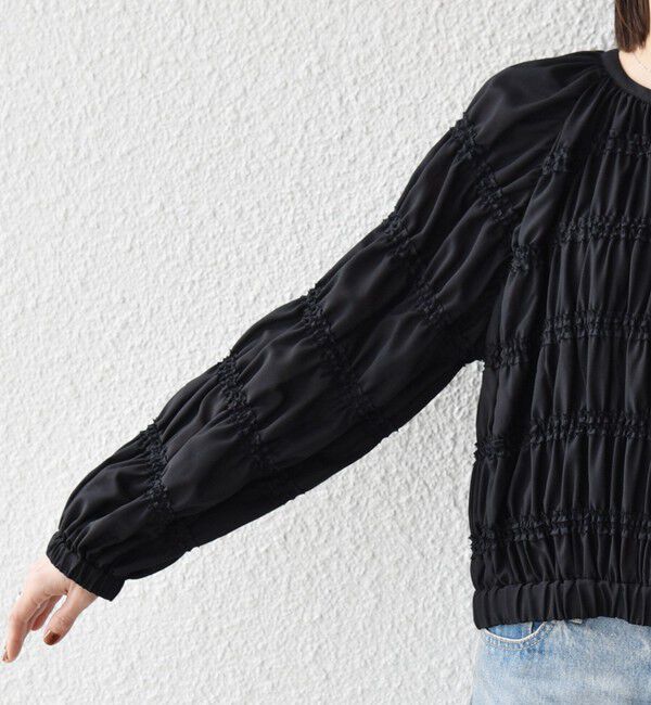 SHIPS any「《予約》SHIPS any:〈洗濯機可能〉シアー ギャザー フリル ブルゾン」|ブルゾン・スタジャン|