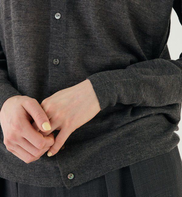 GALERIE VIE「ウーステッドカシミヤ ポロカラーカーディガン」|カーディガン|